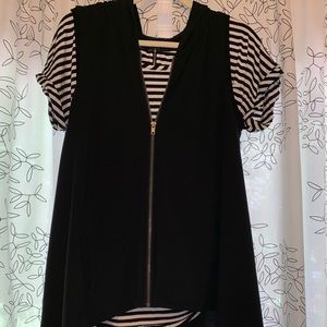 Hooded Vest with Zip Front